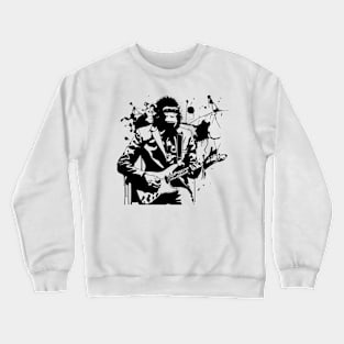 monkey plays the guitar Crewneck Sweatshirt